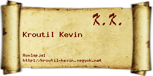 Kroutil Kevin névjegykártya